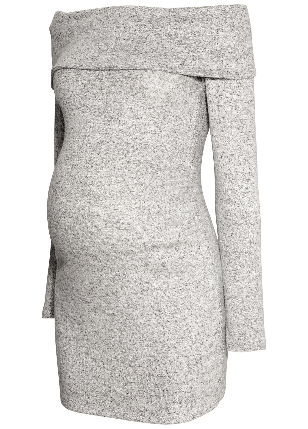 Светло-серое кэжуал платье для беременных H&M меланжевое