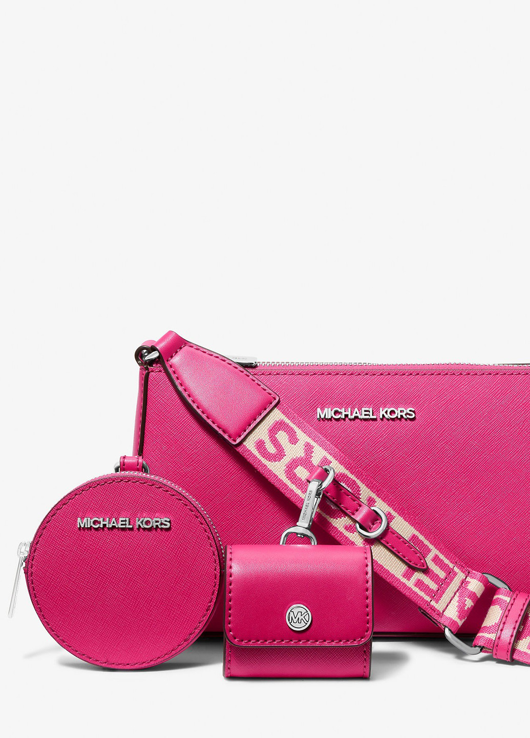 Набір (сумка 23,5х14х6 см, гаманець 9х9 см, кейс для навушників 6,5х6х2 см) Michael Kors (367242984)
