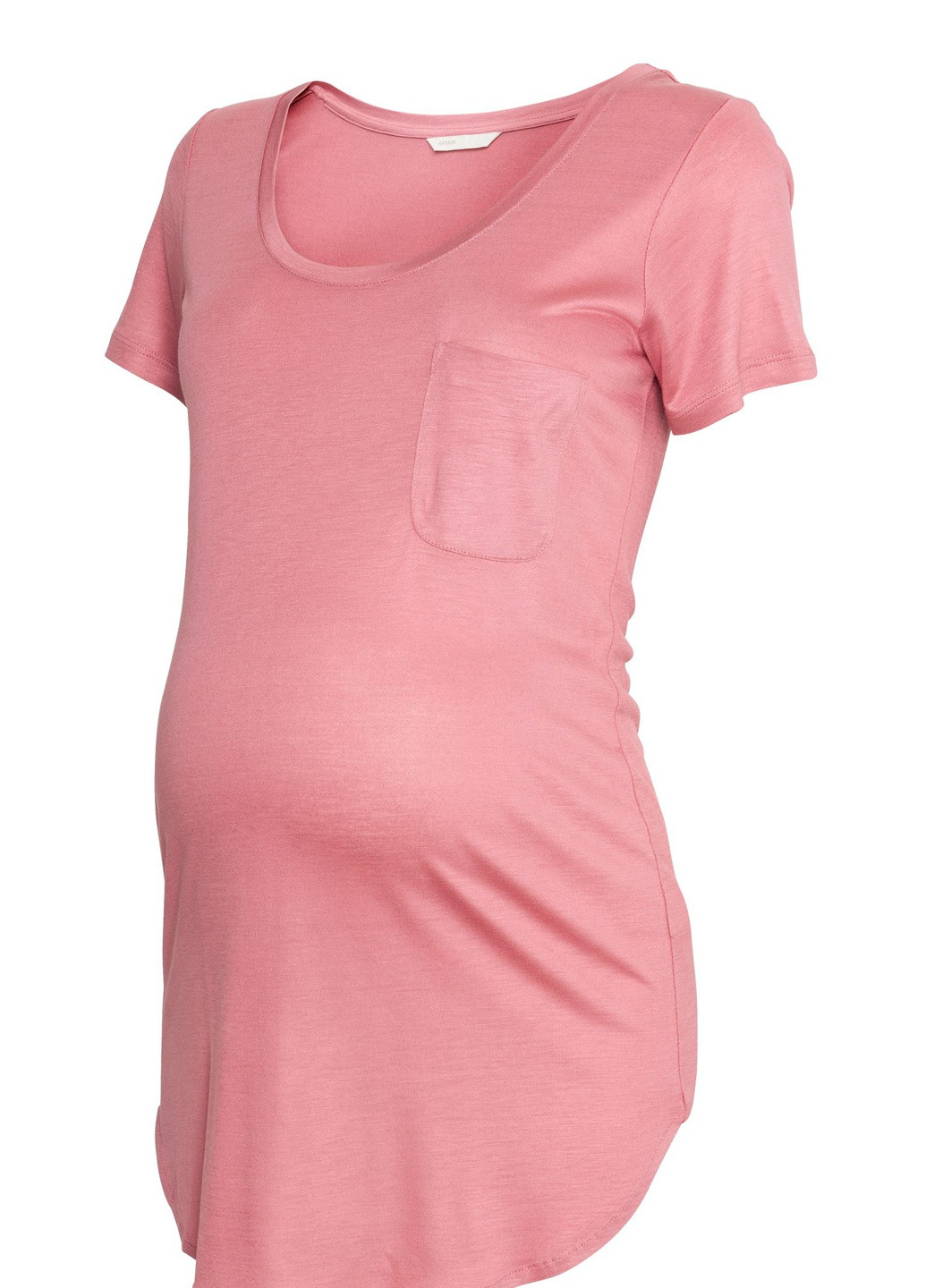 Розовая летняя футболка для беременных H&M