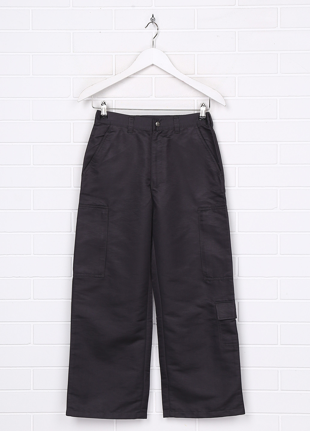 Грифельно-серые кэжуал демисезонные брюки прямые Lemmi