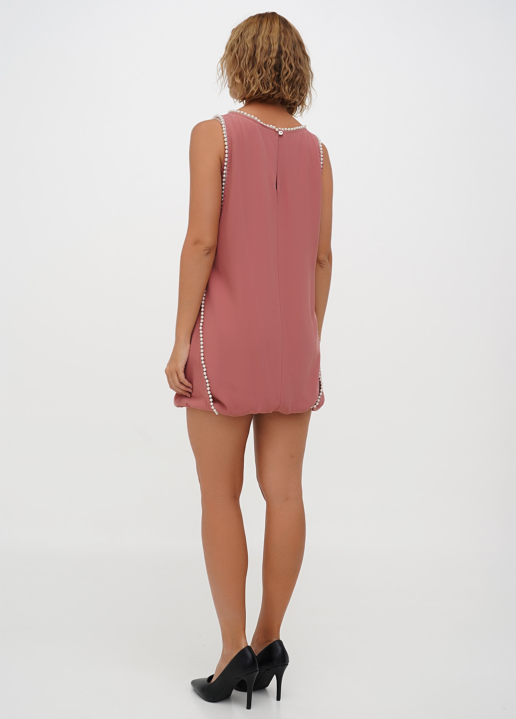 Розово-коричневое кэжуал платье Sassofono однотонное