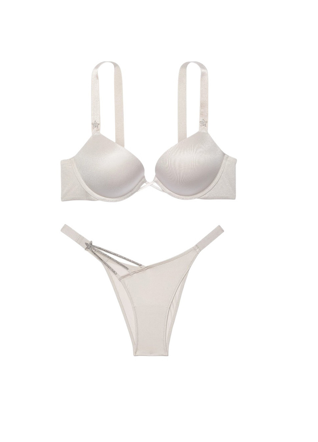 Срібний демісезонний комплект (бюстгальтер, трусики) Victoria's Secret