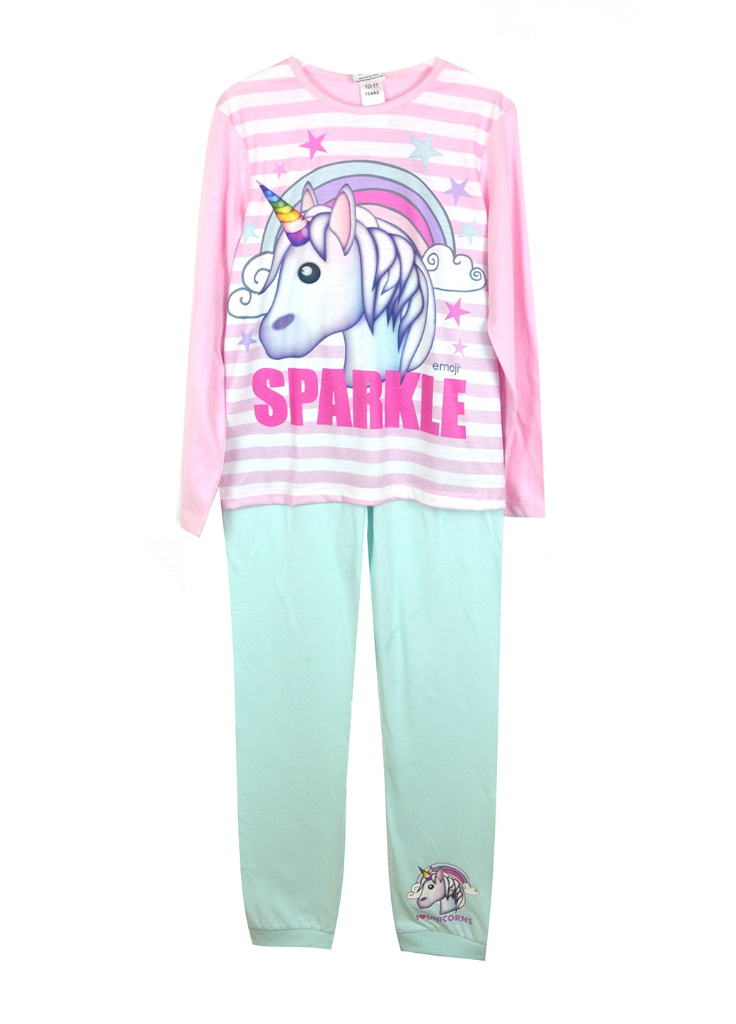 Розовая всесезон пижама (лонгслив, брюки) лонгслив + брюки Emoji