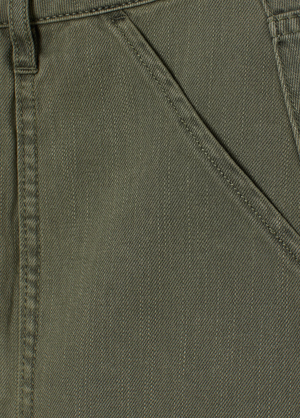 Спідниця H&M а-силует однотонна хакі джинсова бавовна