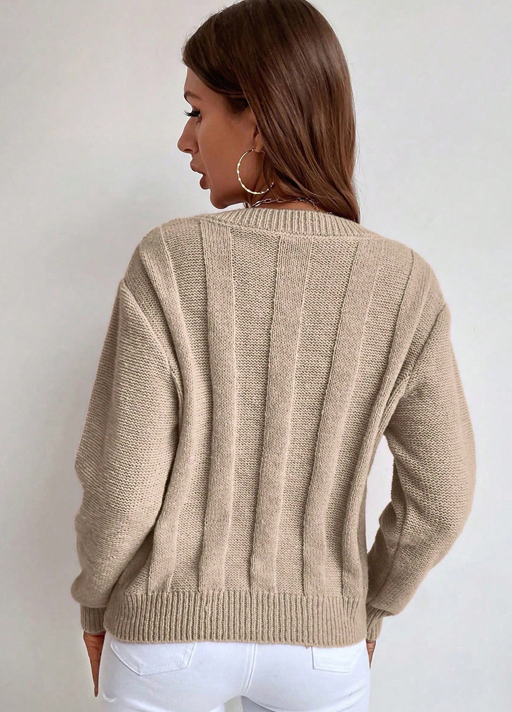 Бежевий демісезонний пуловер пуловер SHEIN