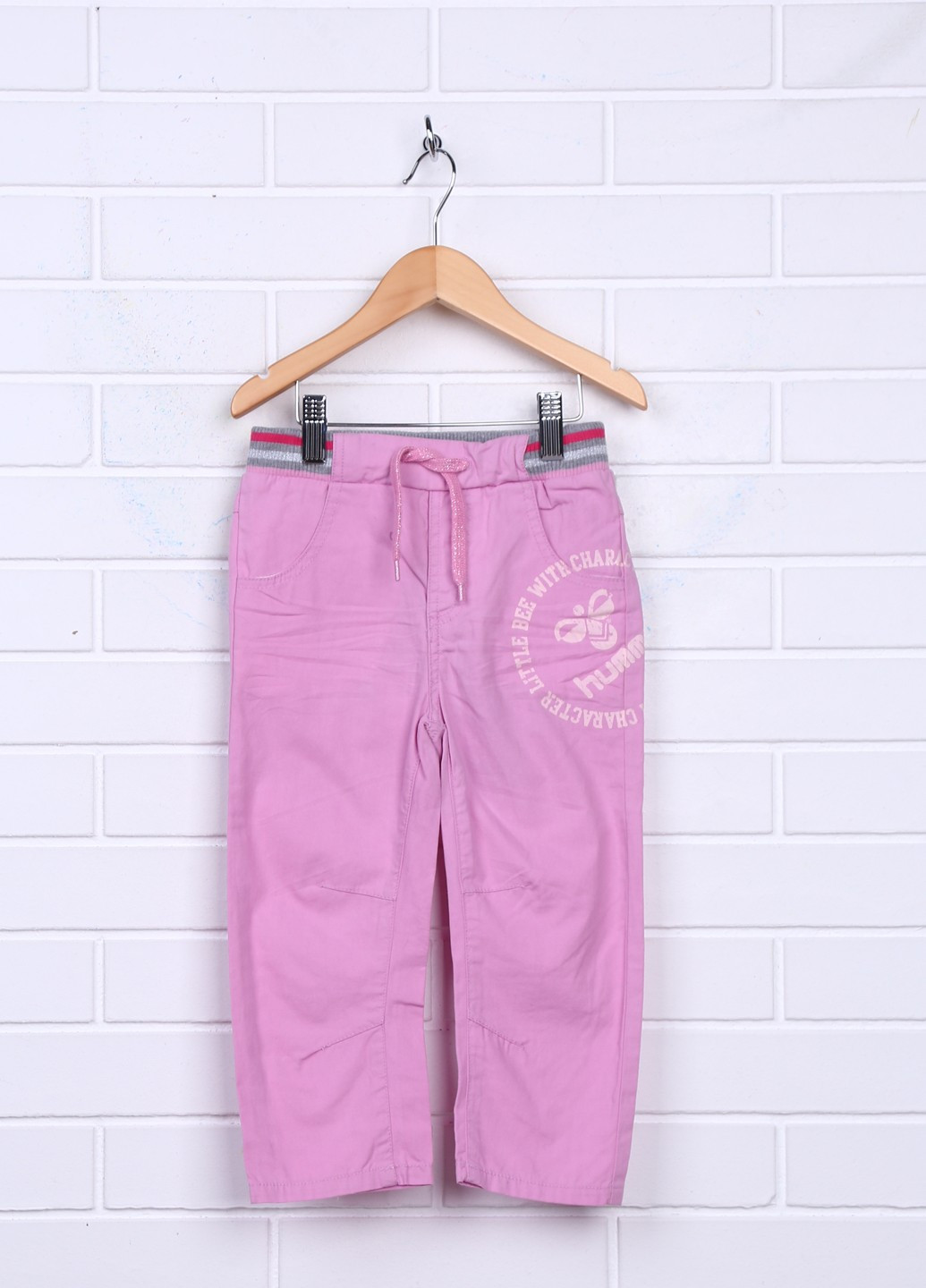 Розовые кэжуал демисезонные прямые брюки Hummel