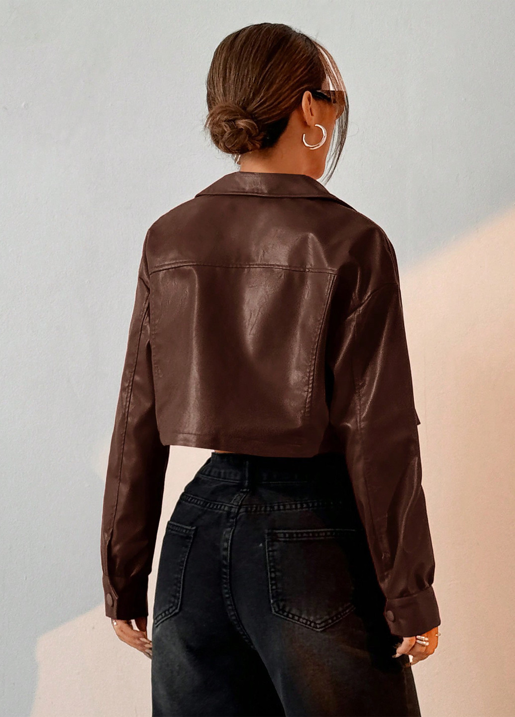 Коричнева демісезонна куртка куртка-піджак SHEIN