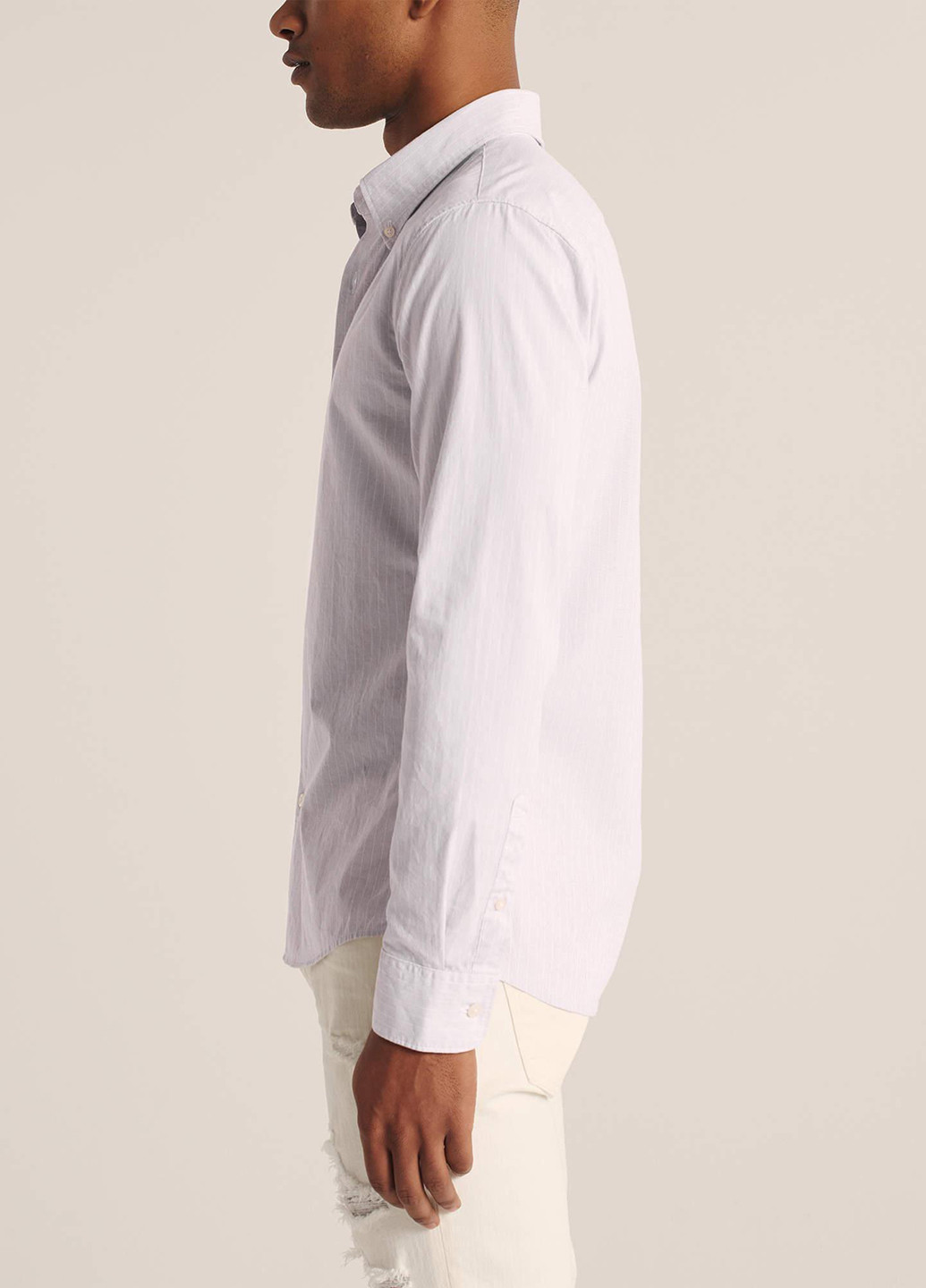 Белая классическая рубашка в полоску Abercrombie & Fitch