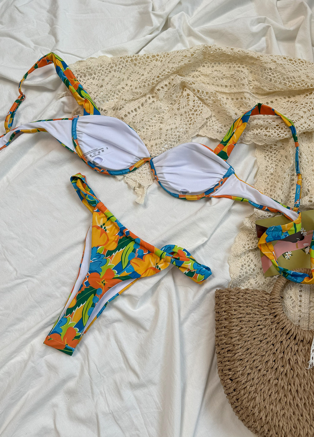 Помаранчевий літній купальник (ліф, трусики) балконет, роздільний NOVA VEGA