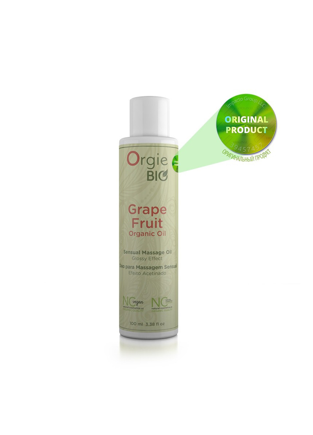 Органічне масажне масло з ароматом грейпфрута GRAPE FRUIT 100 мл BIO Orgie (252297653)