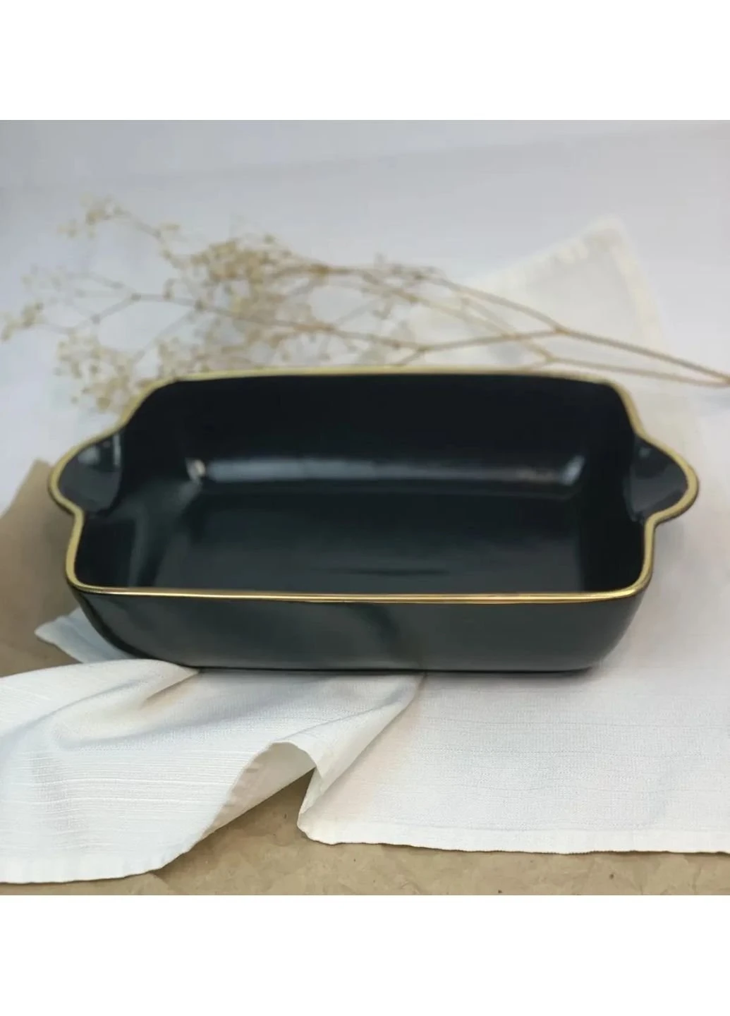 Форма для запікання Sand Space Graphite Gold ГГ-220 2.2 л чорна No Brand (253613431)