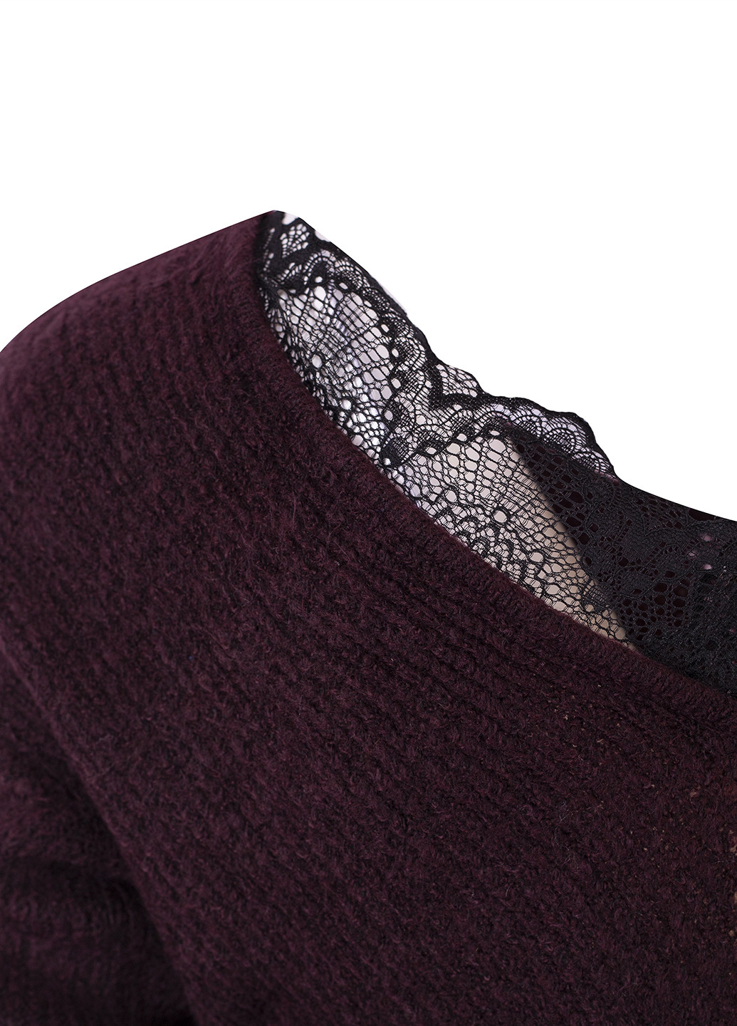 Бордовый демисезонный пуловер пуловер Vila