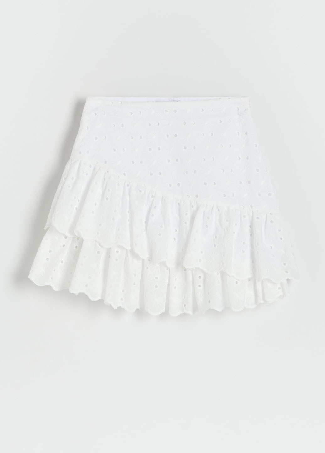 Белая кэжуал однотонная юбка Reserved а-силуэта (трапеция)
