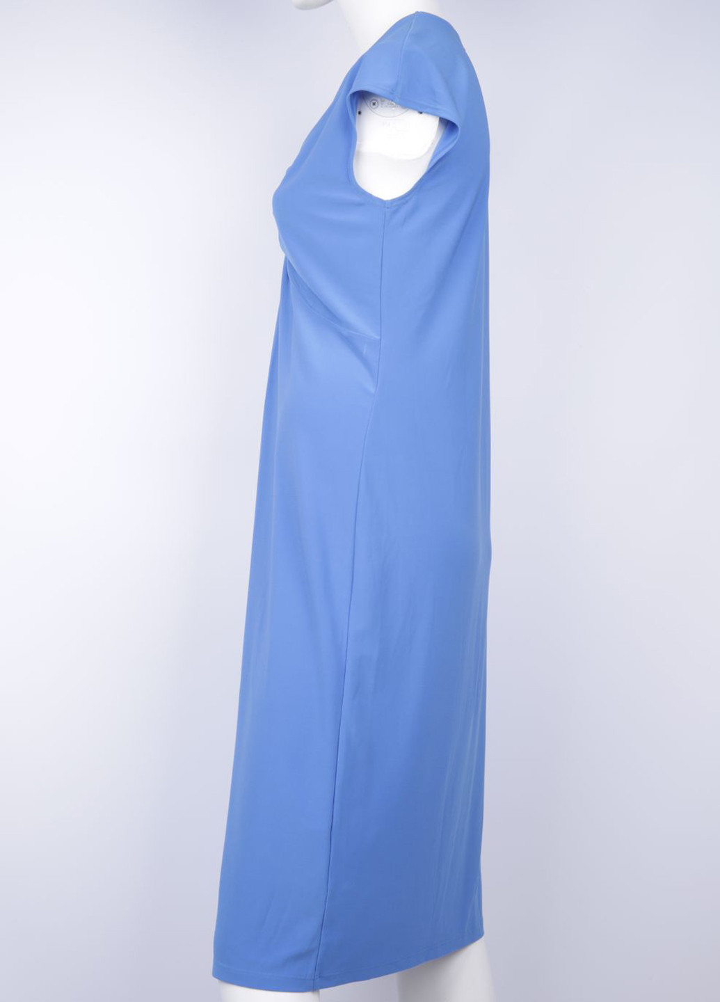 Голубое кэжуал платье а-силуэт Ralph Lauren однотонное