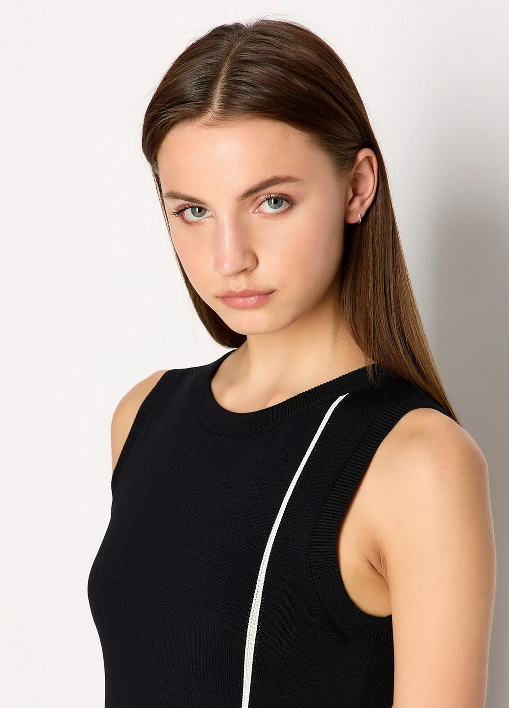 Черное кэжуал платье Armani Exchange с логотипом