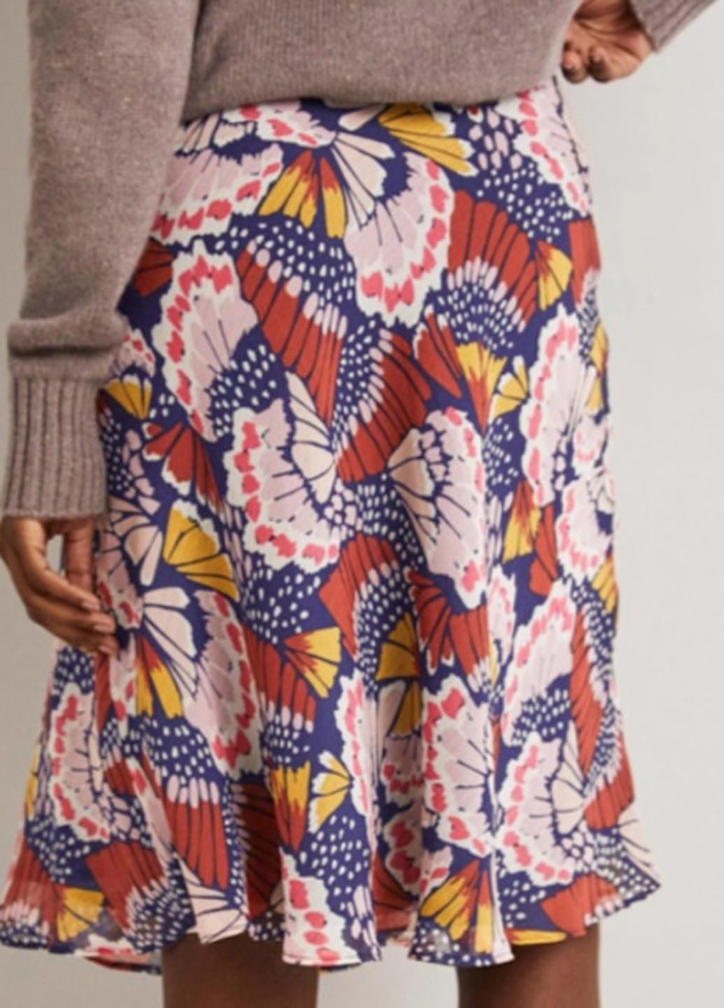 Разноцветная кэжуал с абстрактным узором юбка Boden а-силуэта (трапеция)