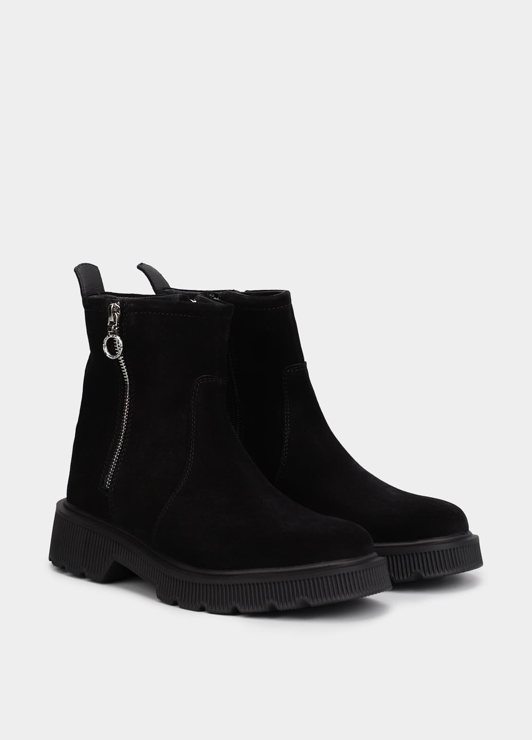 Осенние ботинки Braska с молнией из натуральной замши