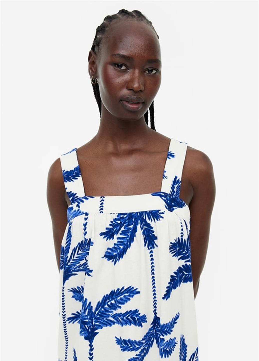 Белое кэжуал платье H&M с рисунком