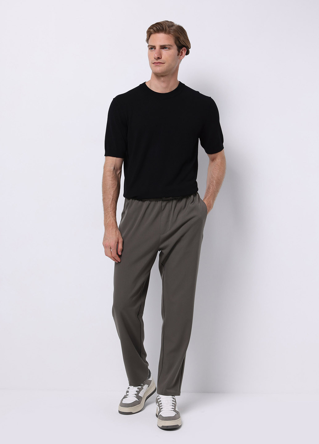 Серо-зеленые кэжуал демисезонные чиносы брюки Colin's