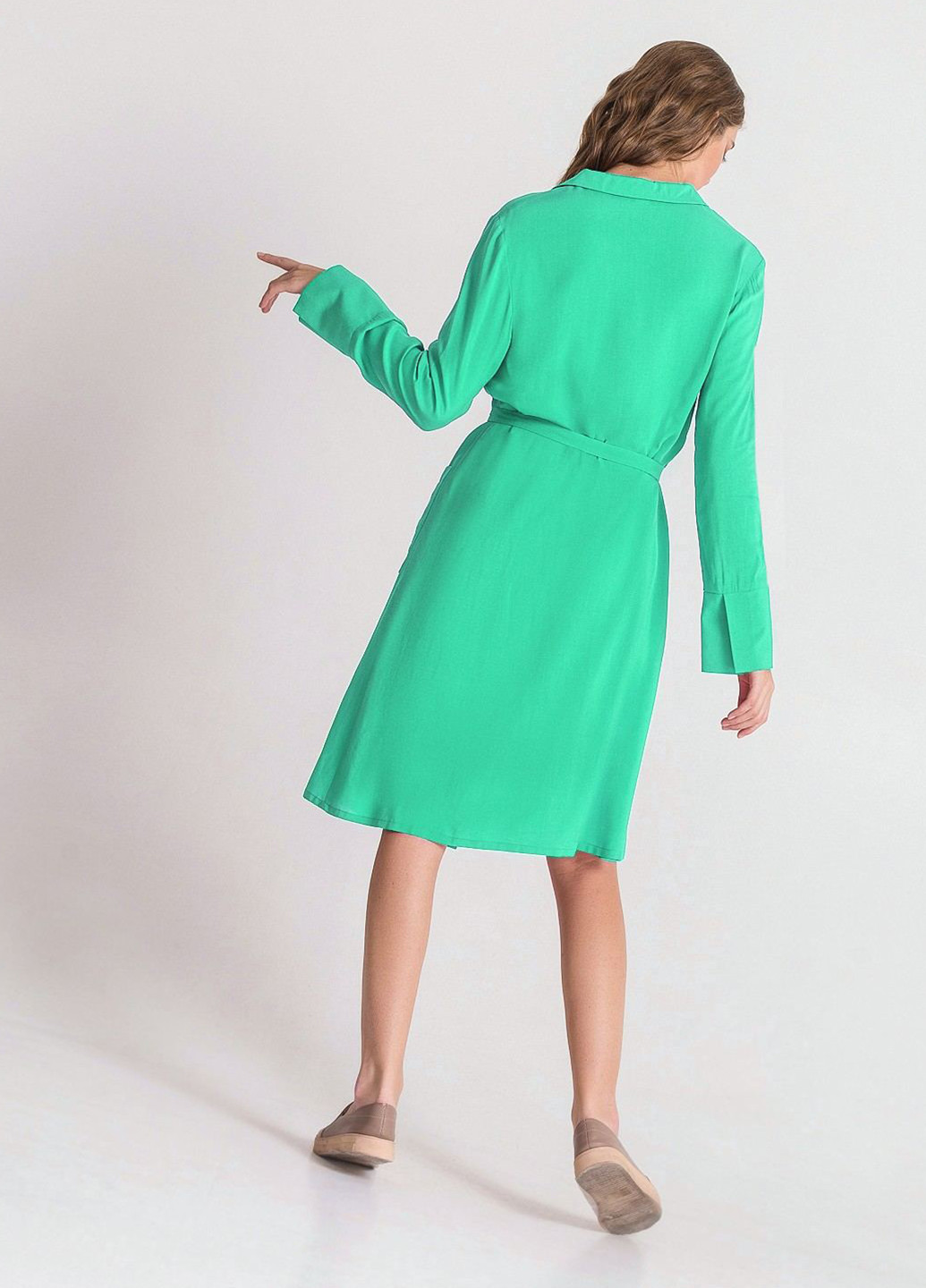 Зелена кежуал плаття, сукня сорочка Vovk однотонна