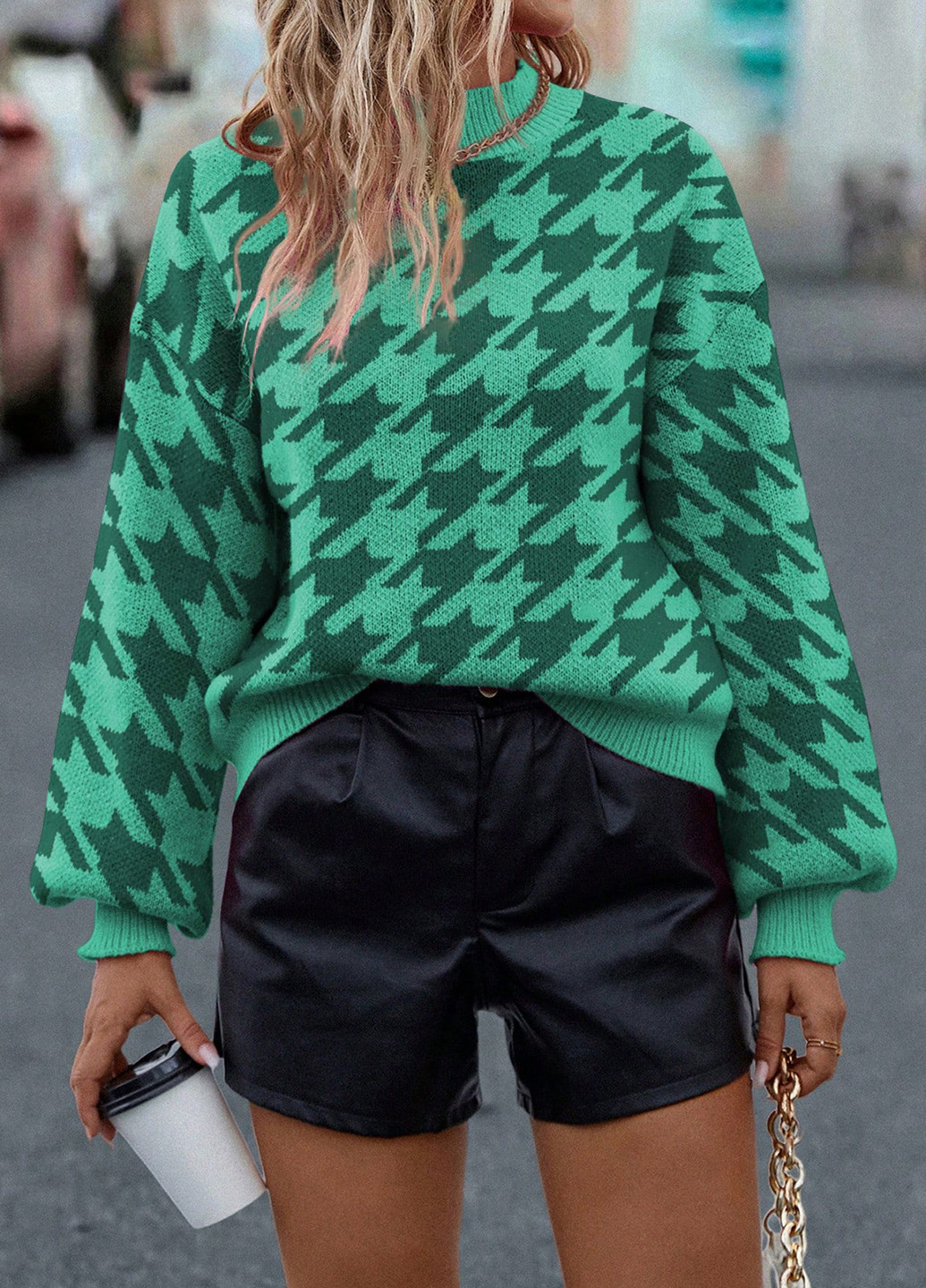 Зеленый демисезонный свитер SHEIN