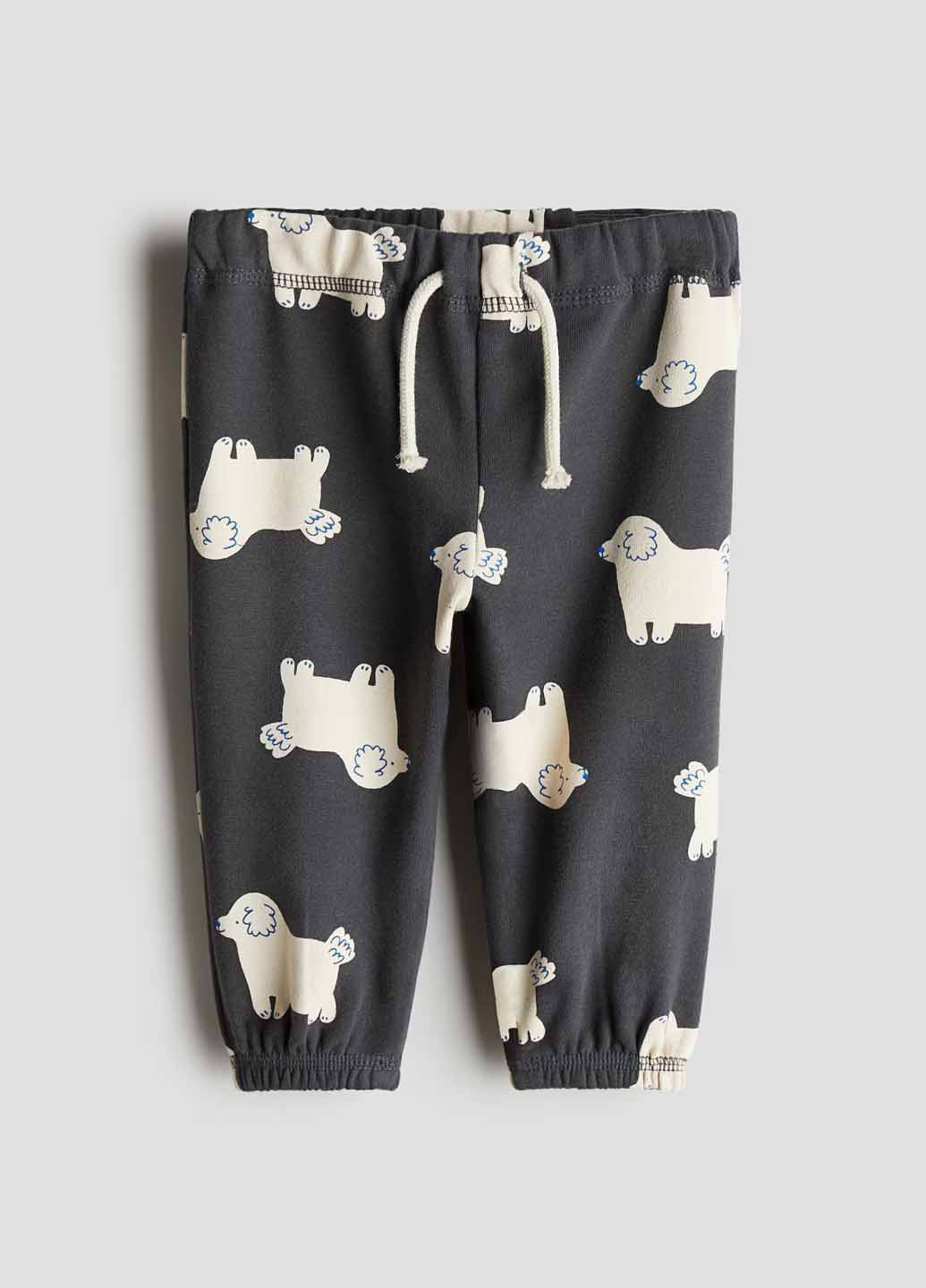 Темно-серые спортивные, кэжуал демисезонные брюки джоггеры H&M