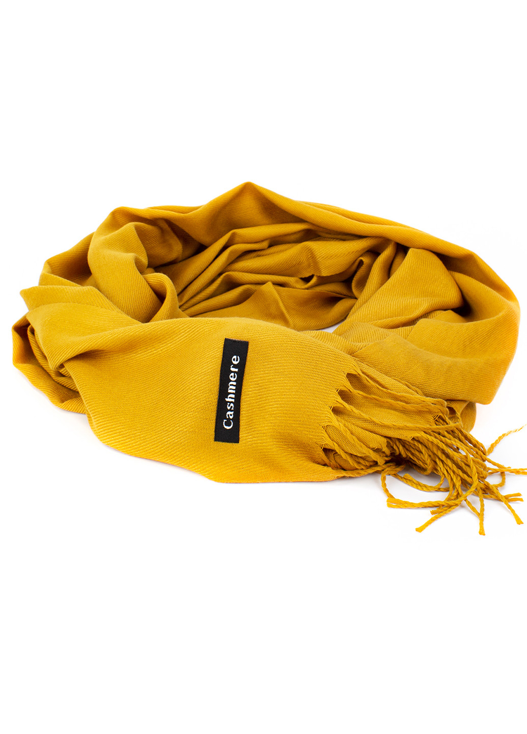 Женский кашемировый шарф Горчичный Cashmere s92014 (224977613)