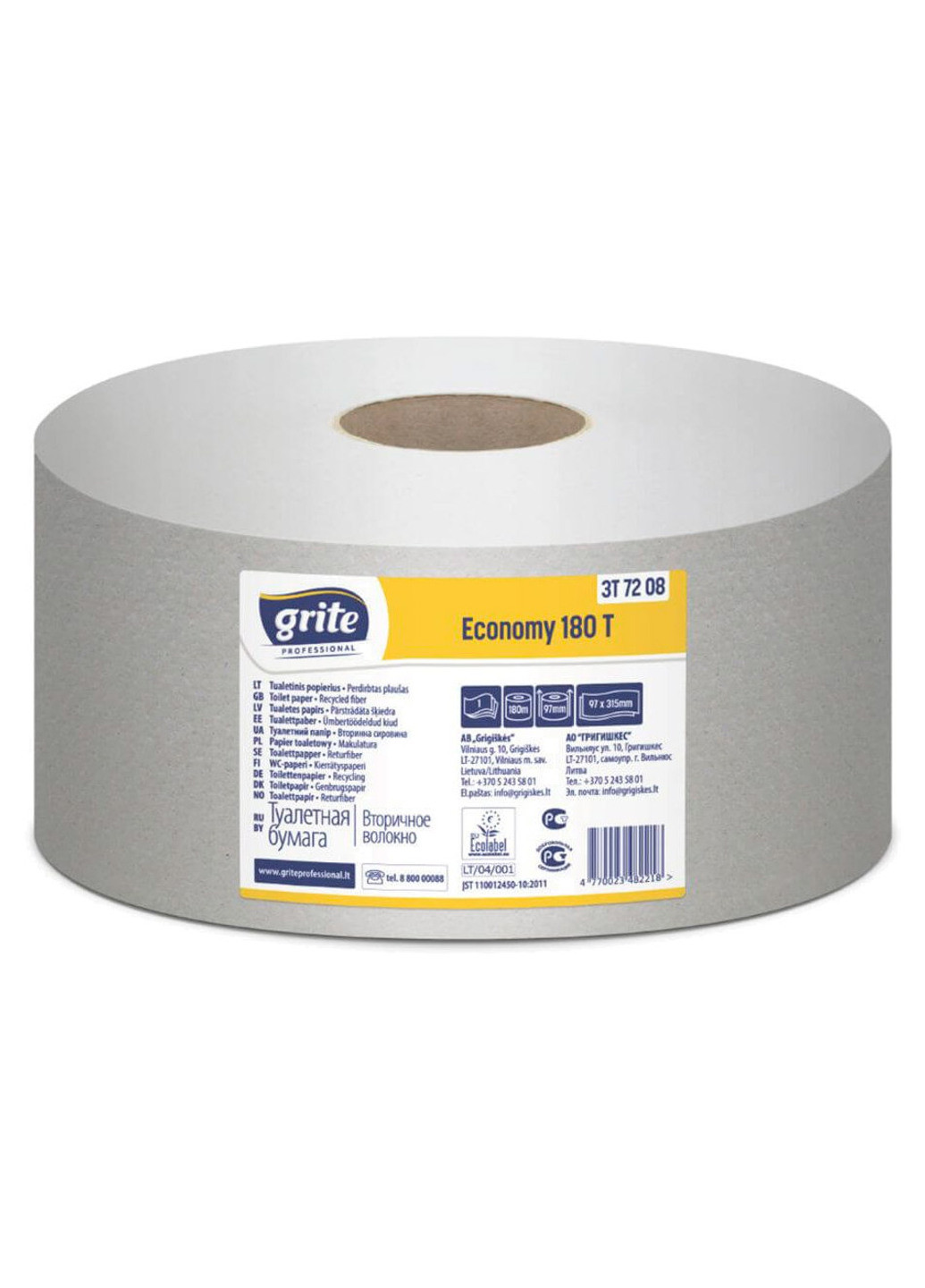 Туалетная бумага Economy 180 T 1 шт. Grite (199238195)