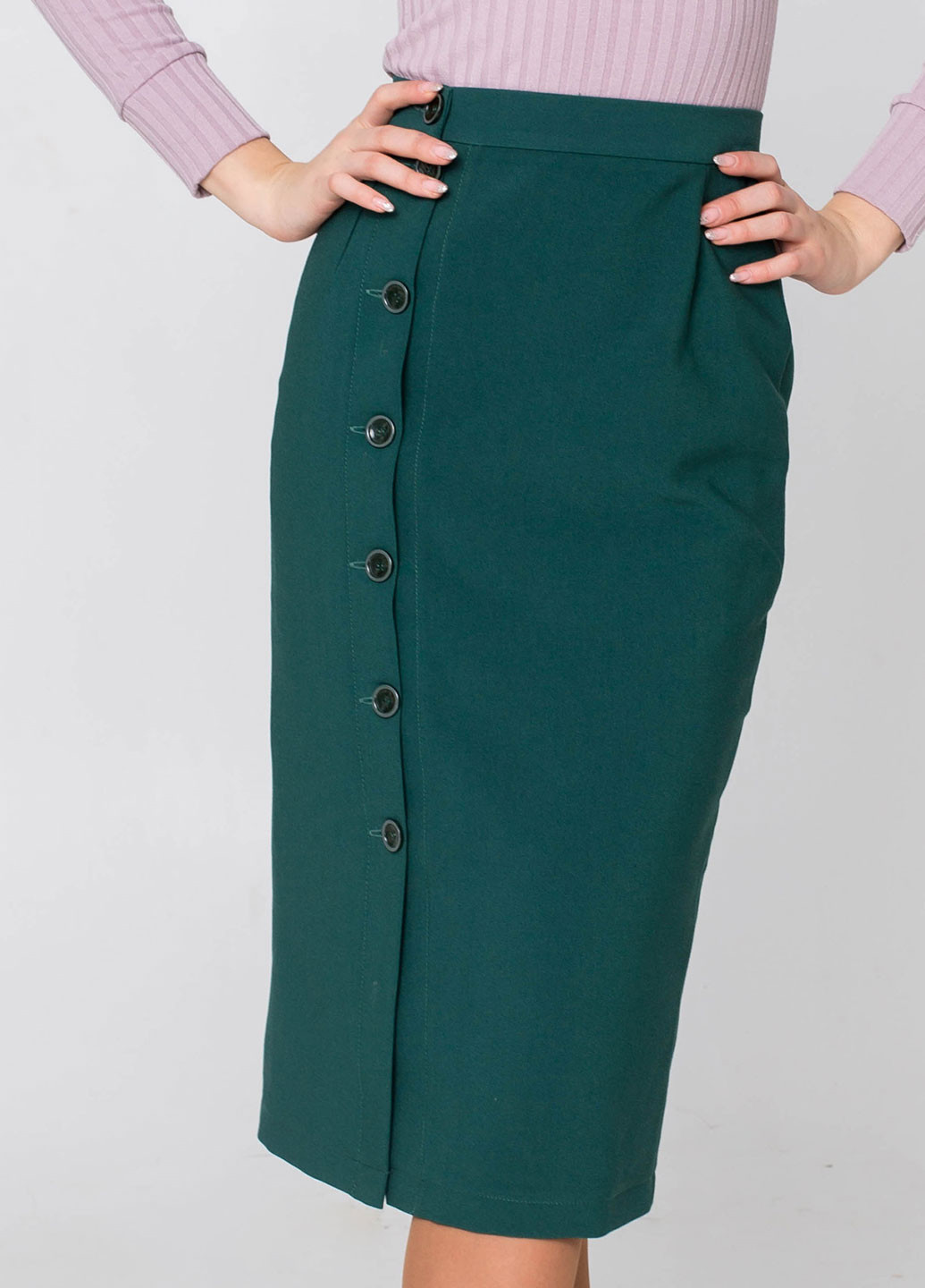 Зеленая кэжуал однотонная юбка Margerry миди