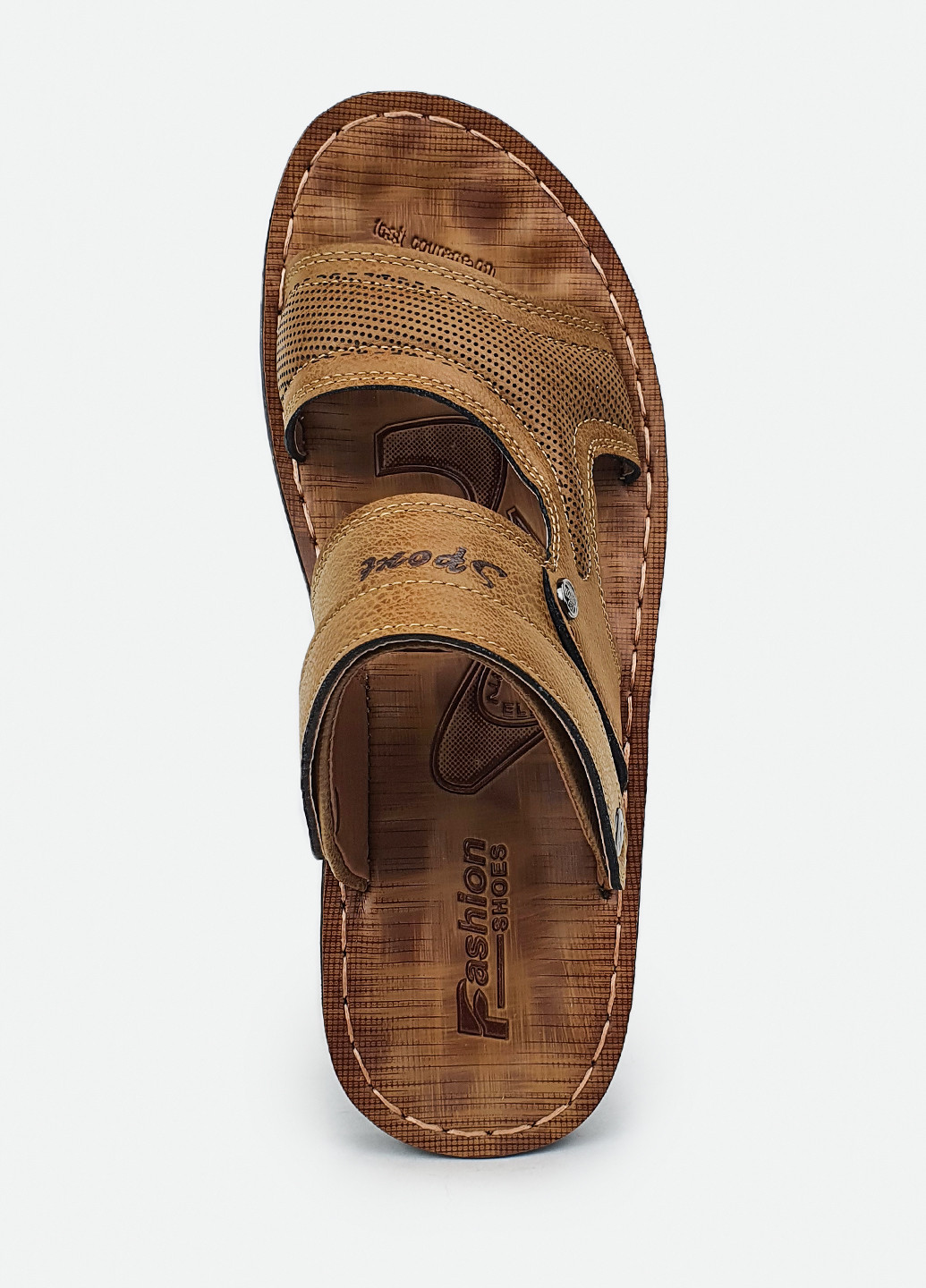 Чоловічі шкіряні сандалі-шльопанці світло-коричневі 44 Fashion (228214719)