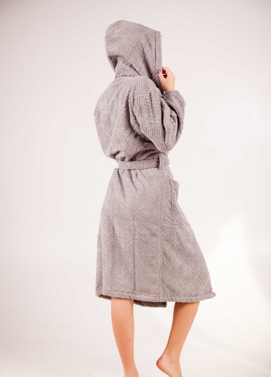 Халат махровый Berlin, серый, размер S (3800980994392m) Bulgaria-Tex плотность - 420 гр/м2 (251459980)