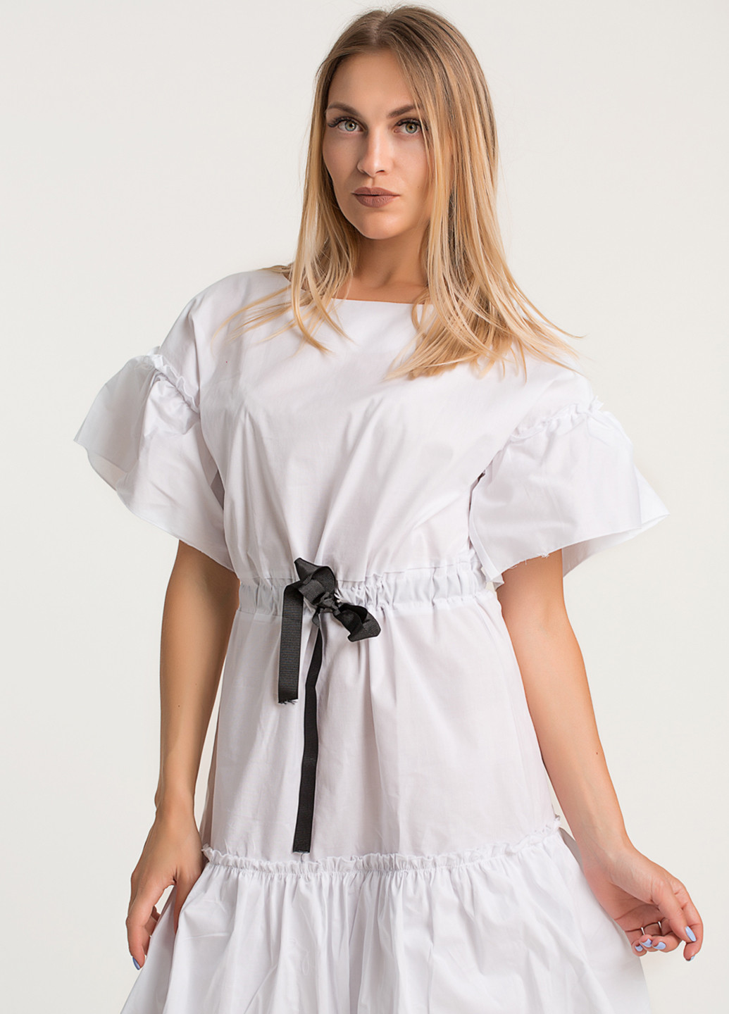 Белое кэжуал платье Lilove однотонное