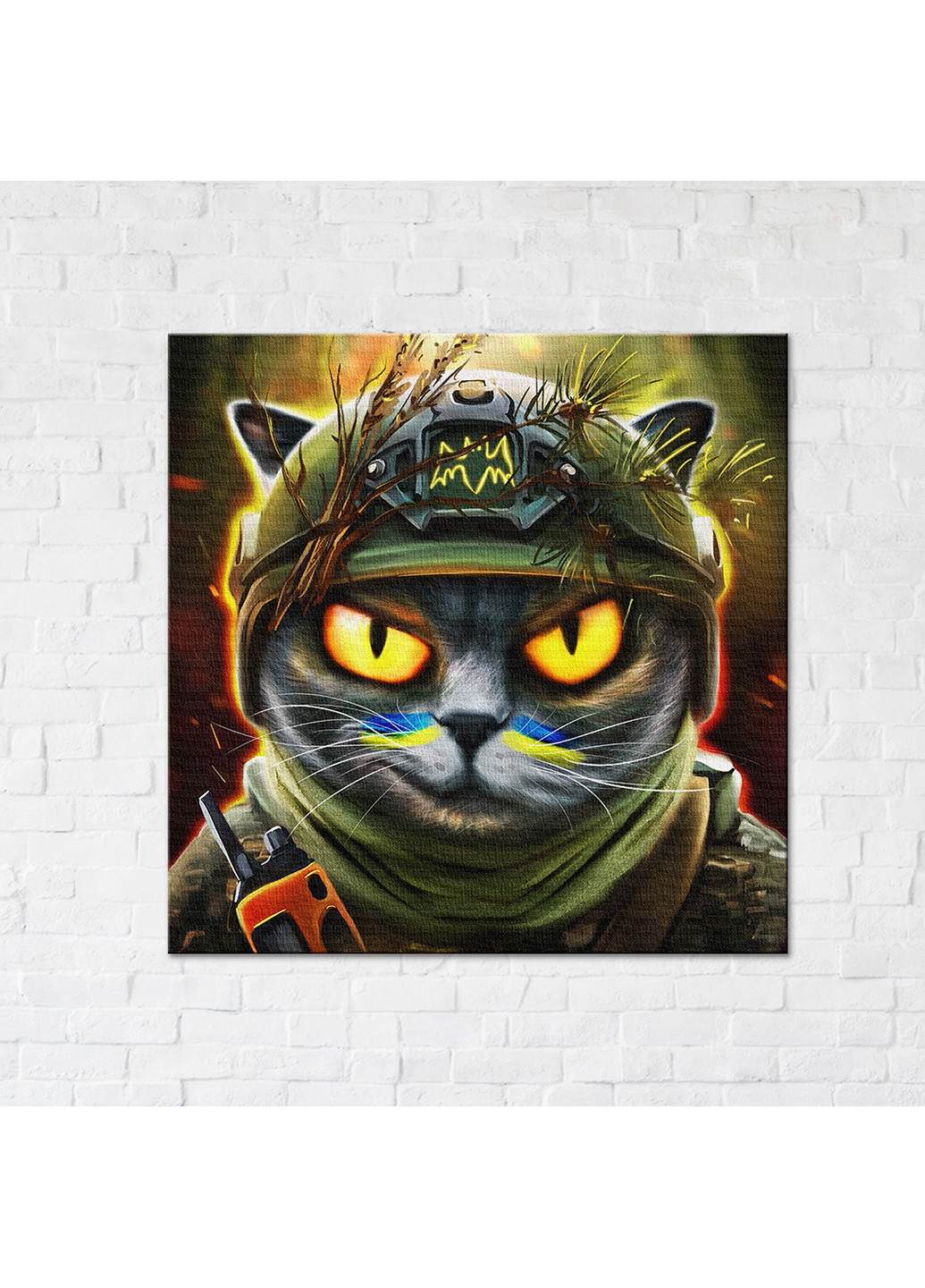 Картина-постер котик розвідник ©Маріанна Пащук 40х40 см Brushme (254643333)