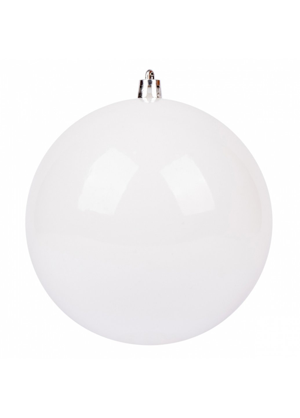 Ялинкова іграшка Novogod`ko куля, пластик, 8 см, білий, глянець (974035) Power (254593615)