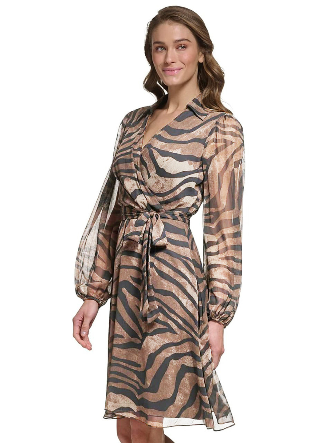 Коричнева кежуал сукня кльош DKNY тигровый