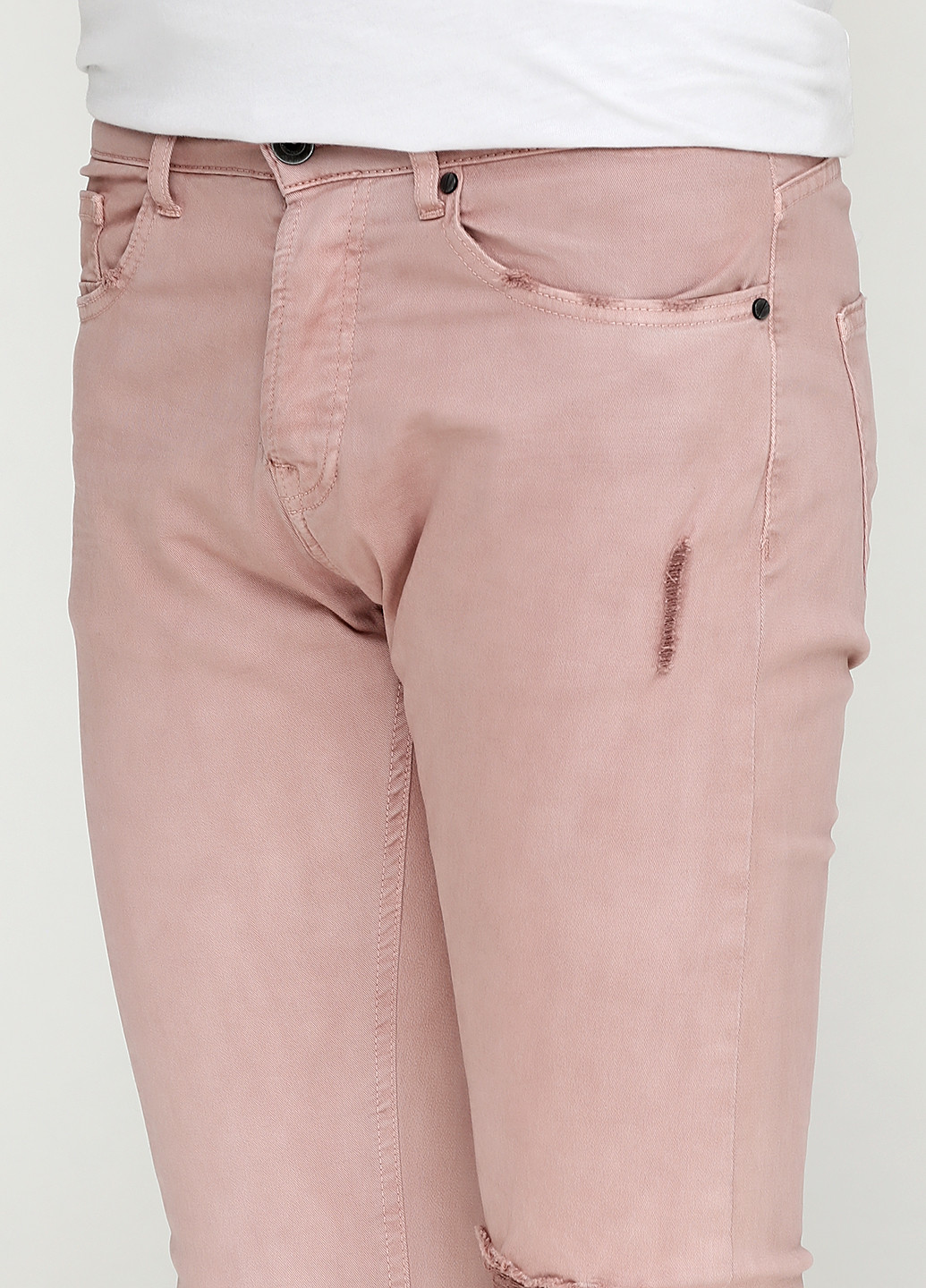 Розовые кэжуал демисезонные со средней талией брюки Zara