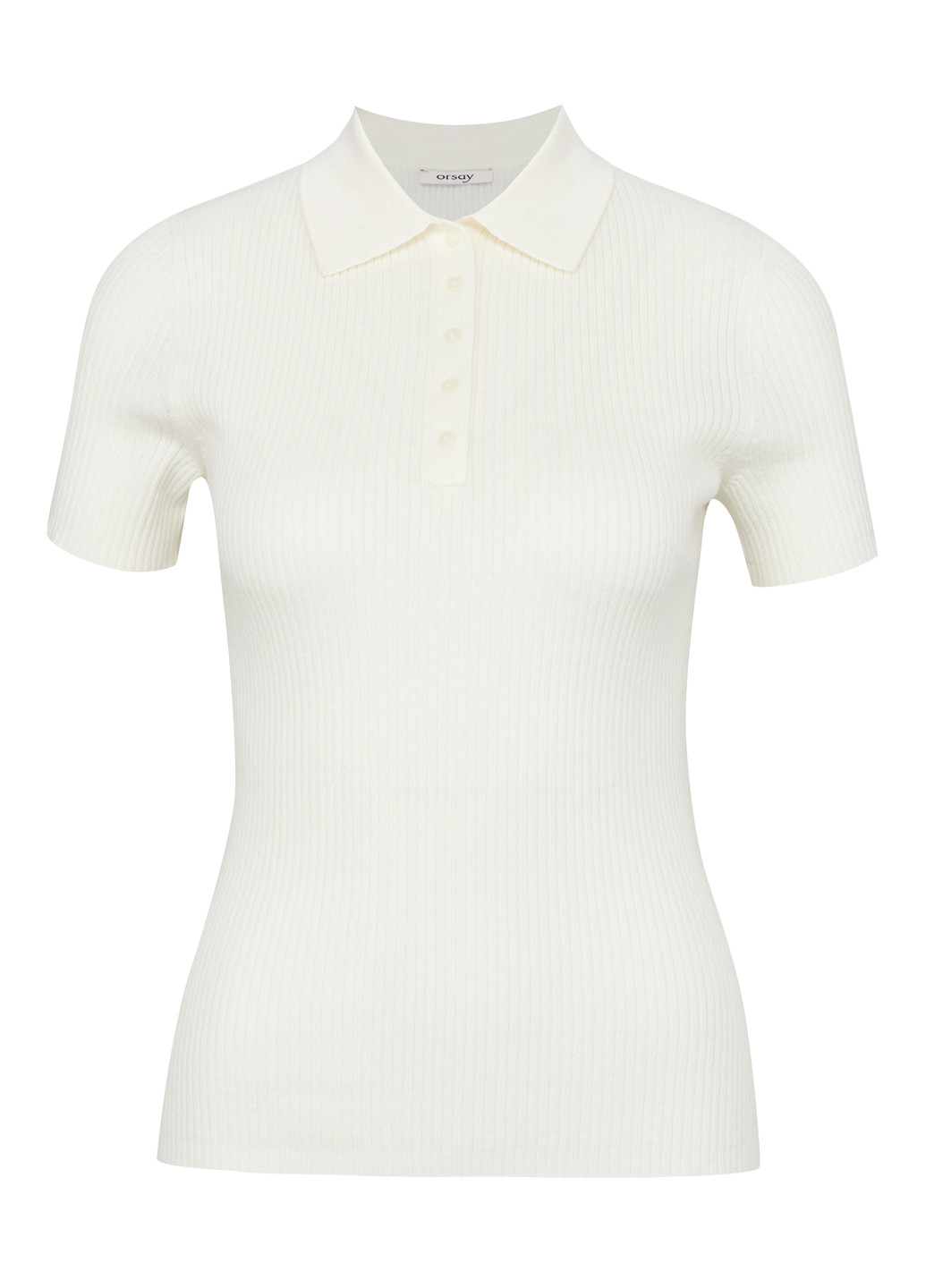 Молочная женская футболка-поло Orsay однотонная