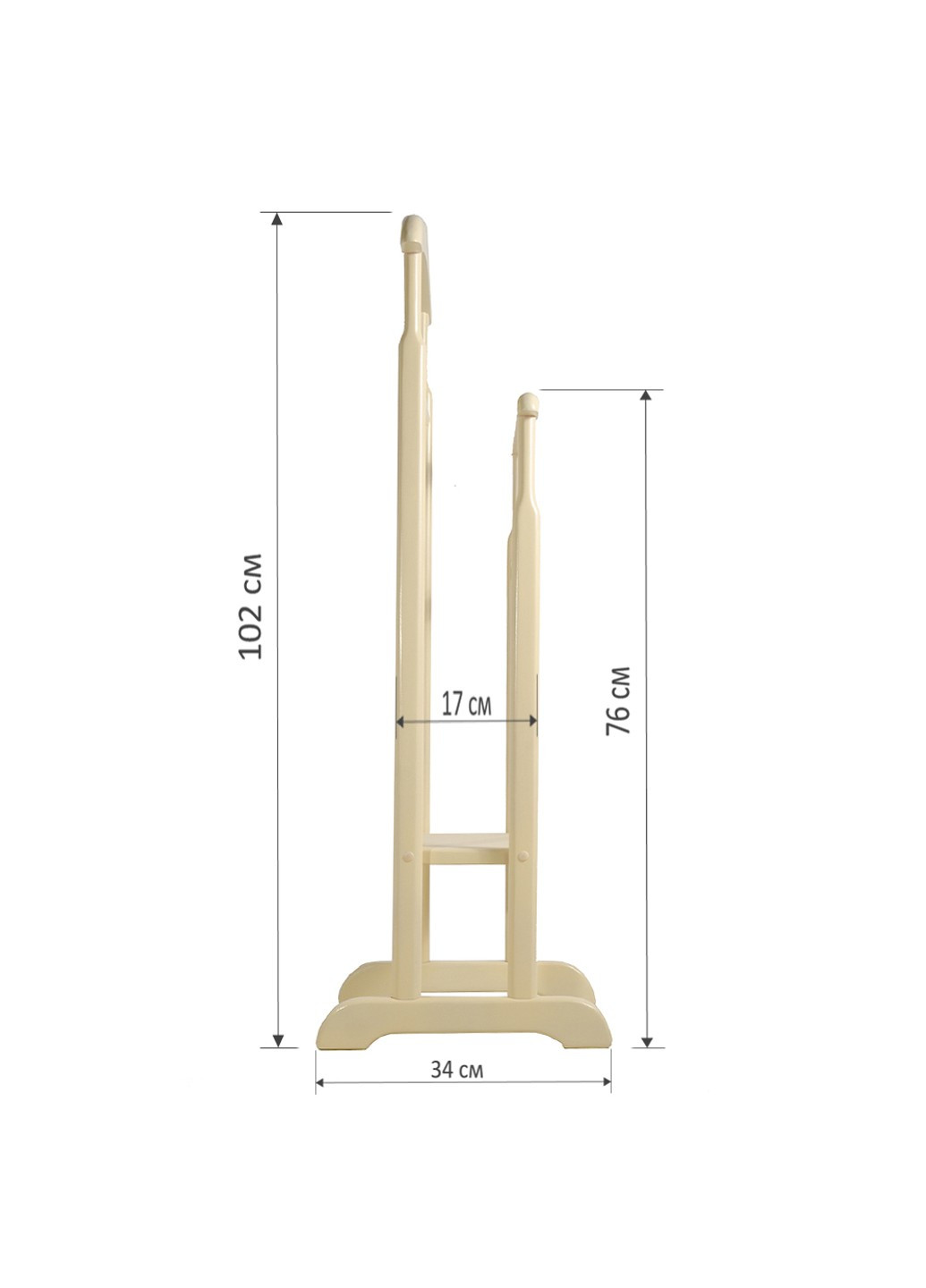 Напольная вешалка из натурального дерева, двойная (слоновая кость) HouseWood (256036271)