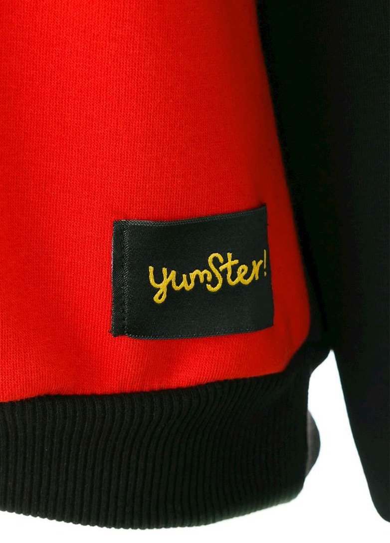 Yumster свитшот красно-черный для мальчика однотонный красный кэжуал хлопок