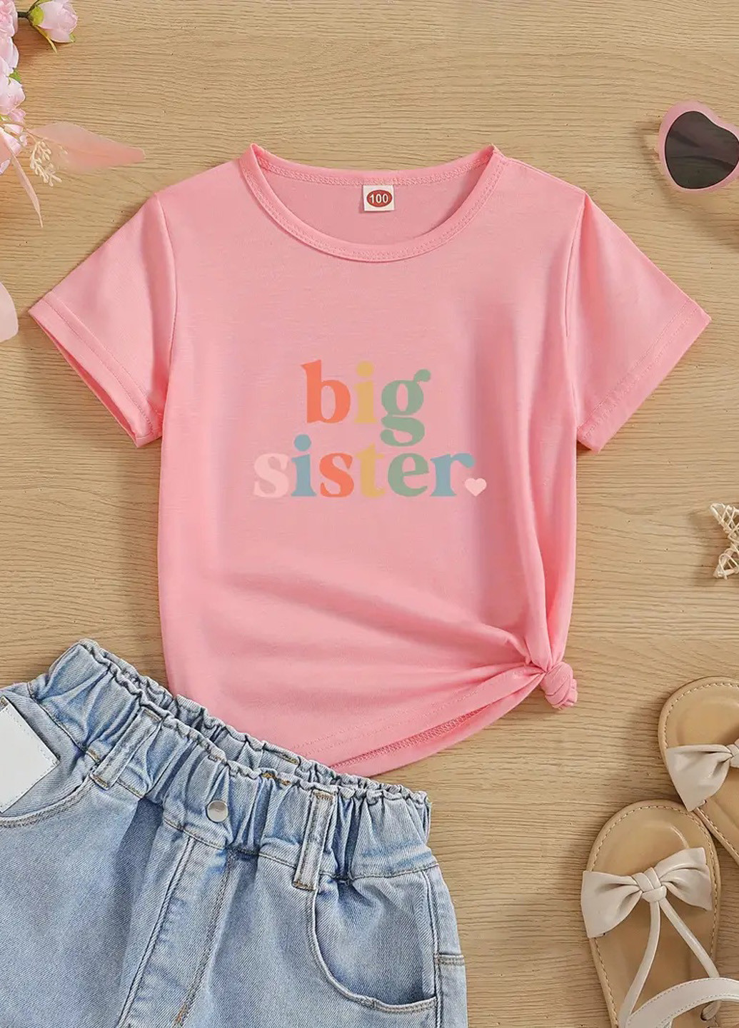 Розовая летняя футболка SHEIN