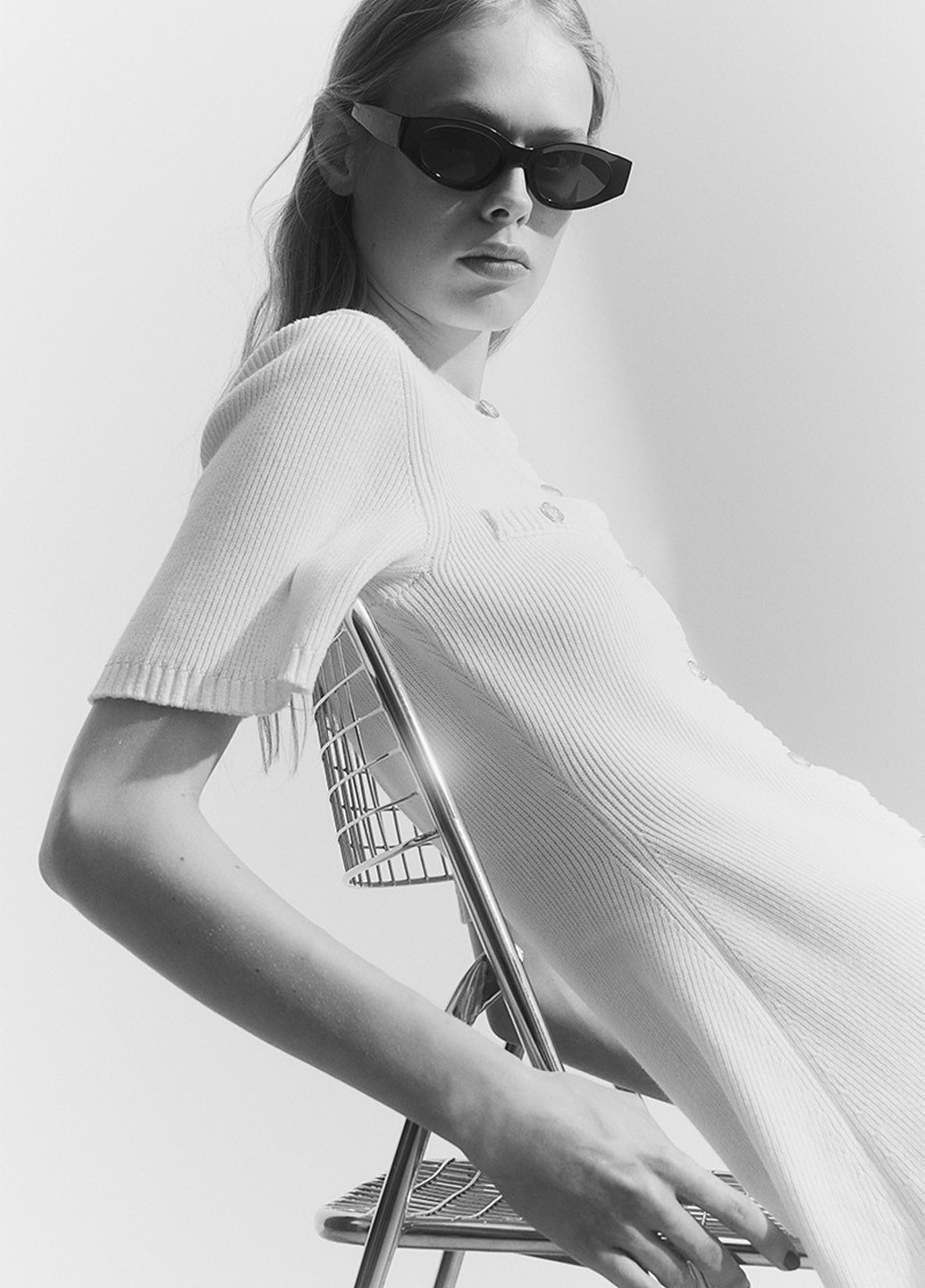 Кремова кежуал сукня кльош H&M однотонна