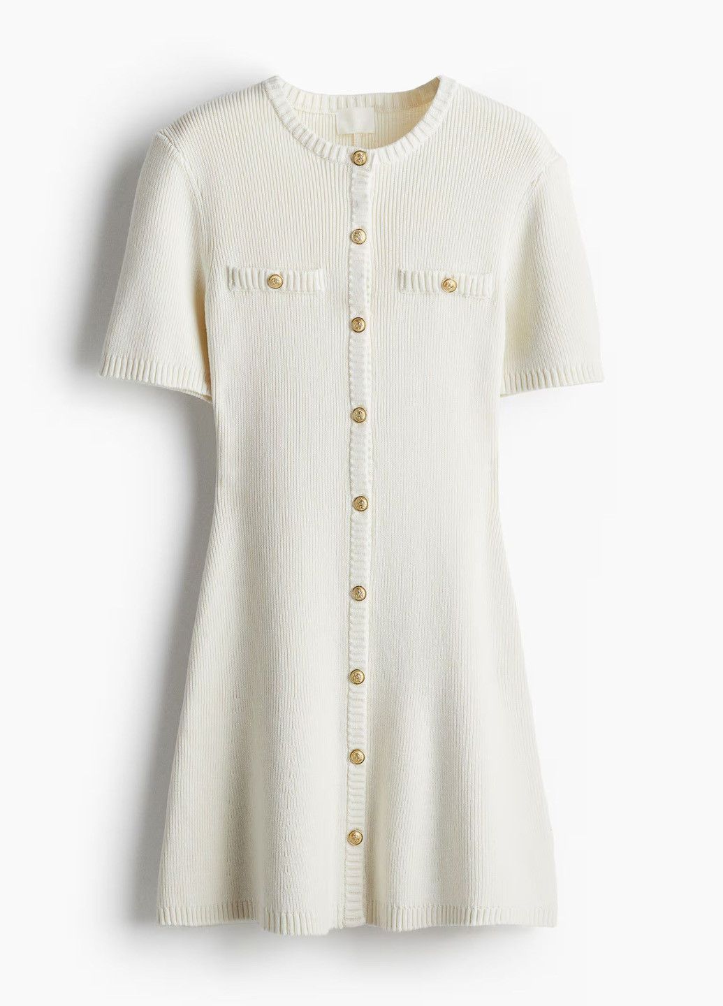 Кремова кежуал сукня кльош H&M однотонна