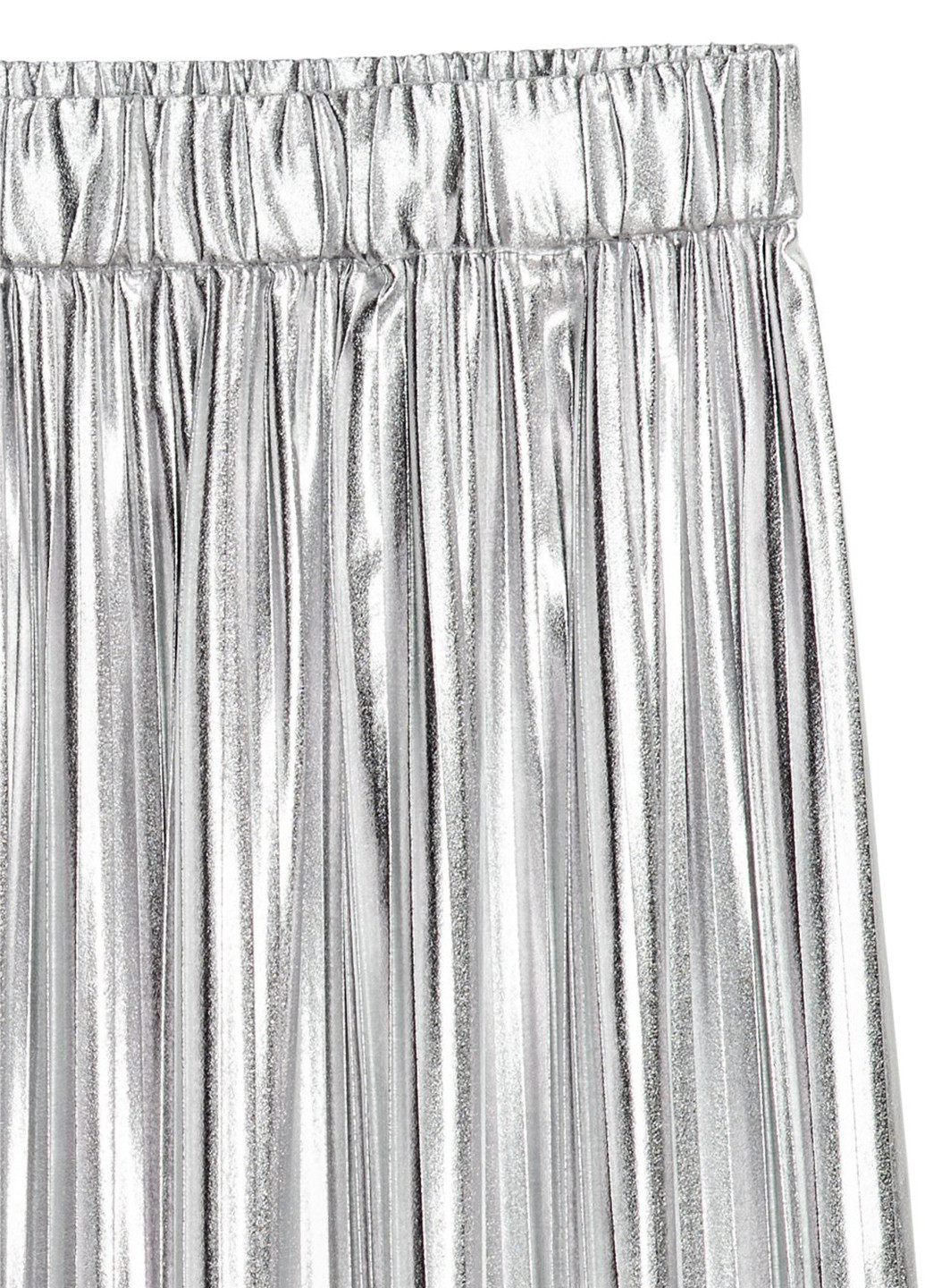 Серебряная кэжуал однотонная юбка H&M плиссе