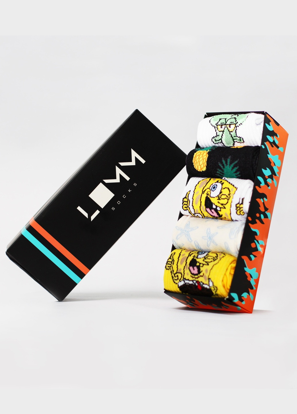 Комбинированные набор носков в коробке gubka bob box LOMM рисунки (251846755)