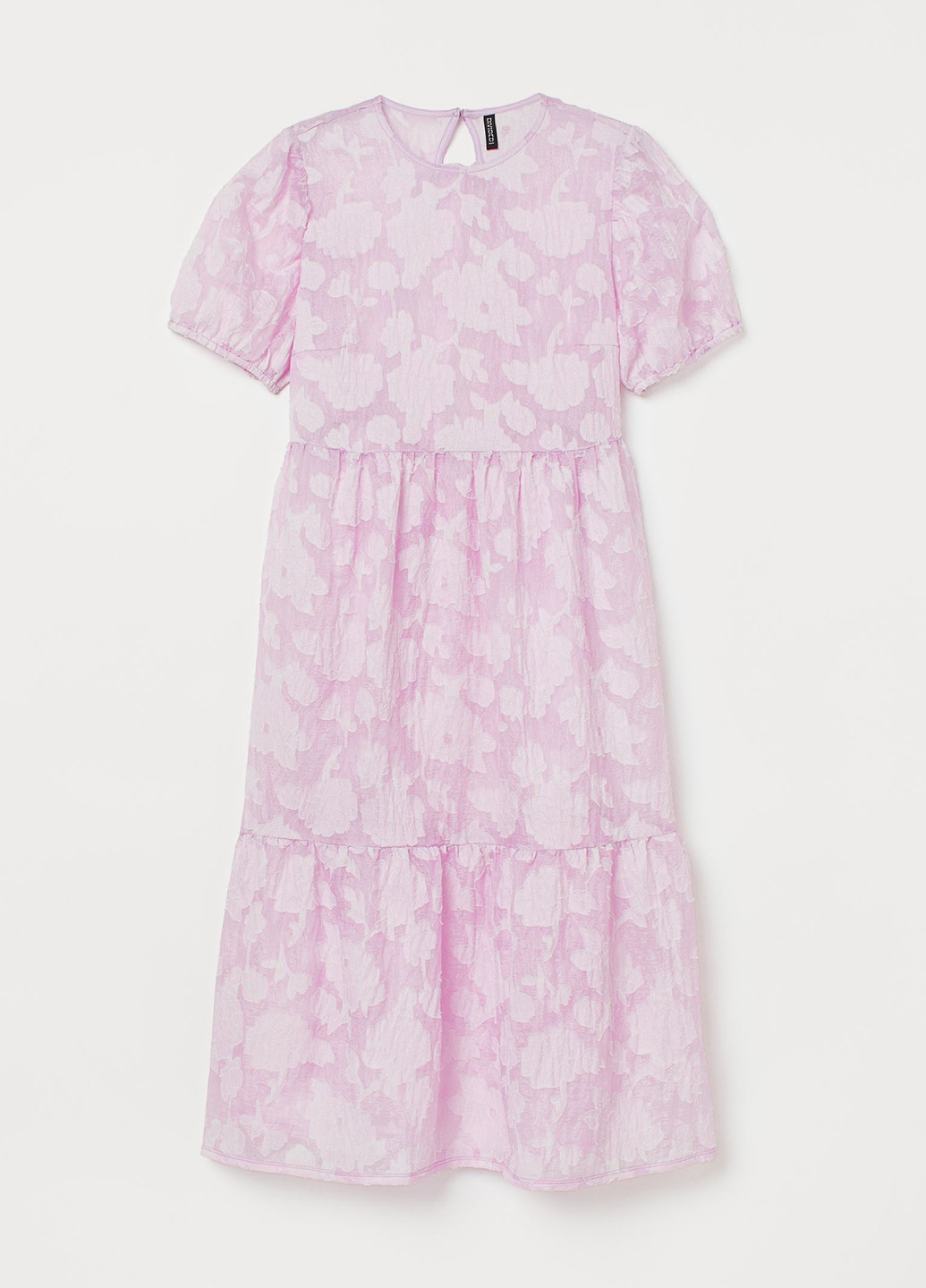 Сиреневое кэжуал платье клеш H&M с цветочным принтом
