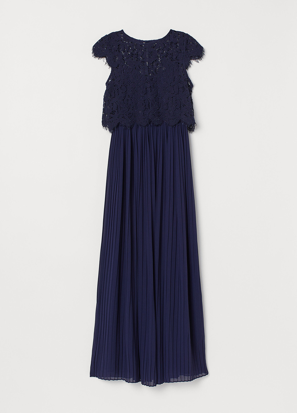 Темно-синее вечернее платье плиссированное H&M
