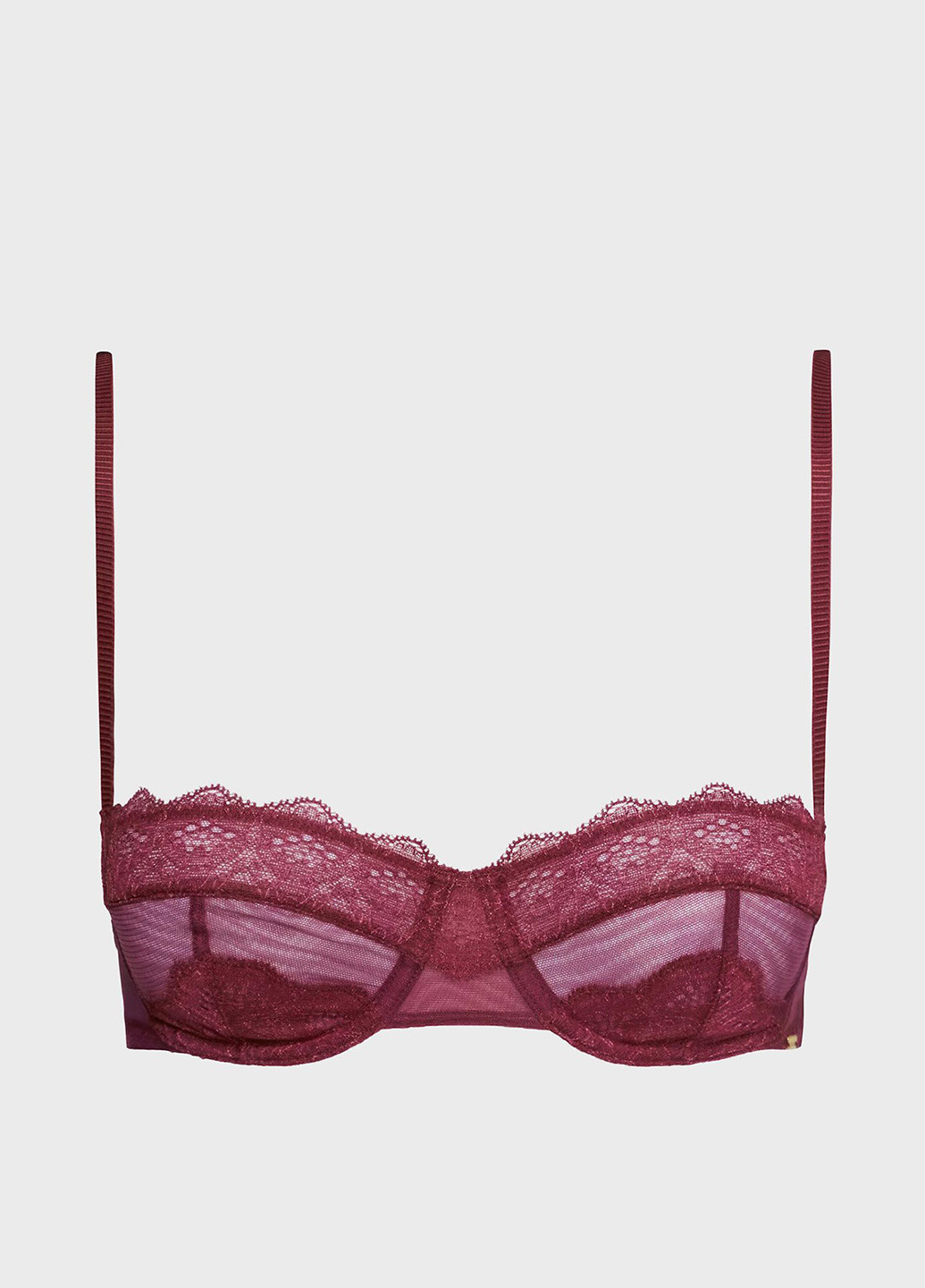 Бордовий балконет бюстгальтер Calvin Klein з кісточками поліамід