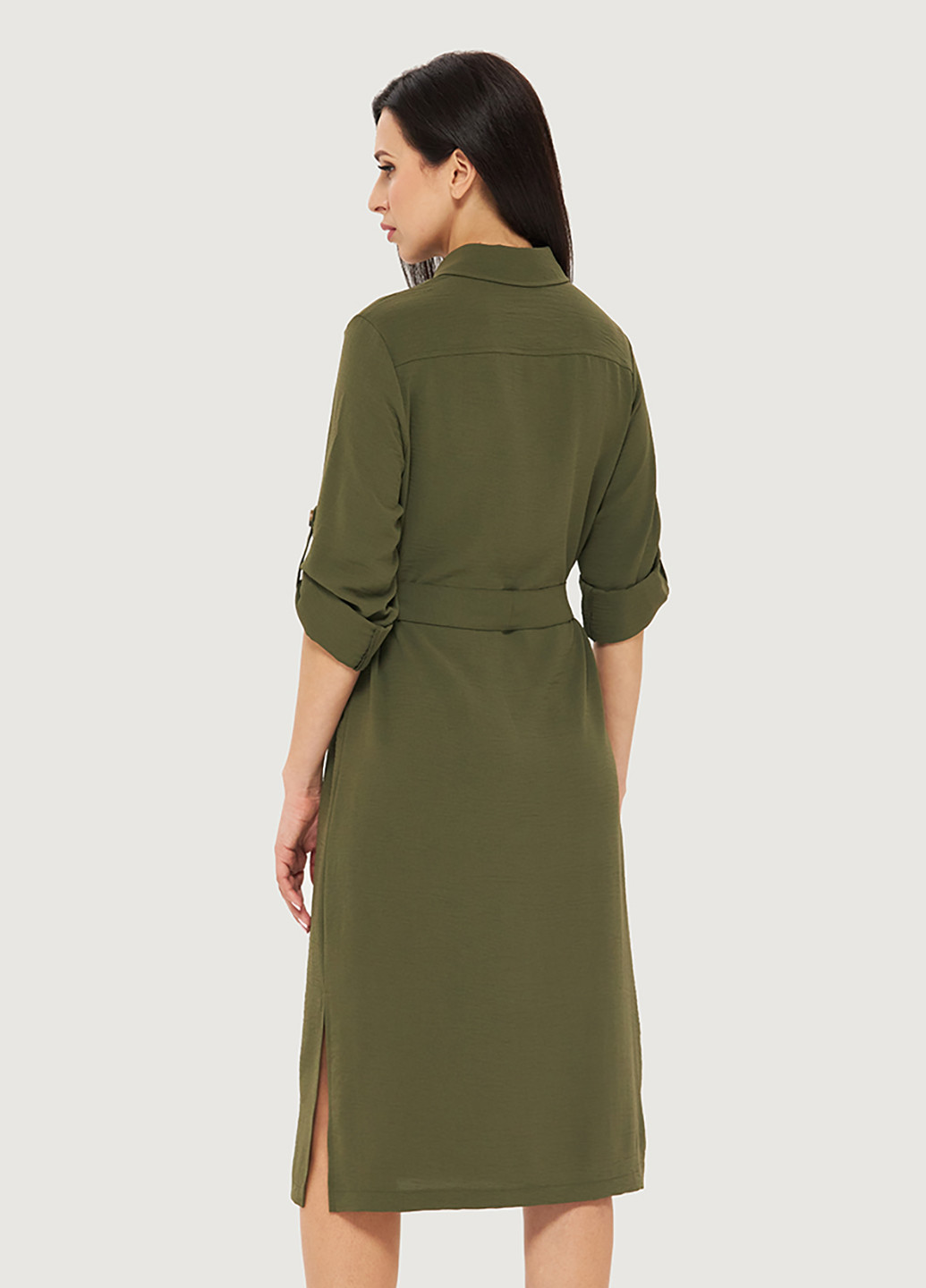 Зелена кежуал плаття, сукня сорочка DANNA однотонна