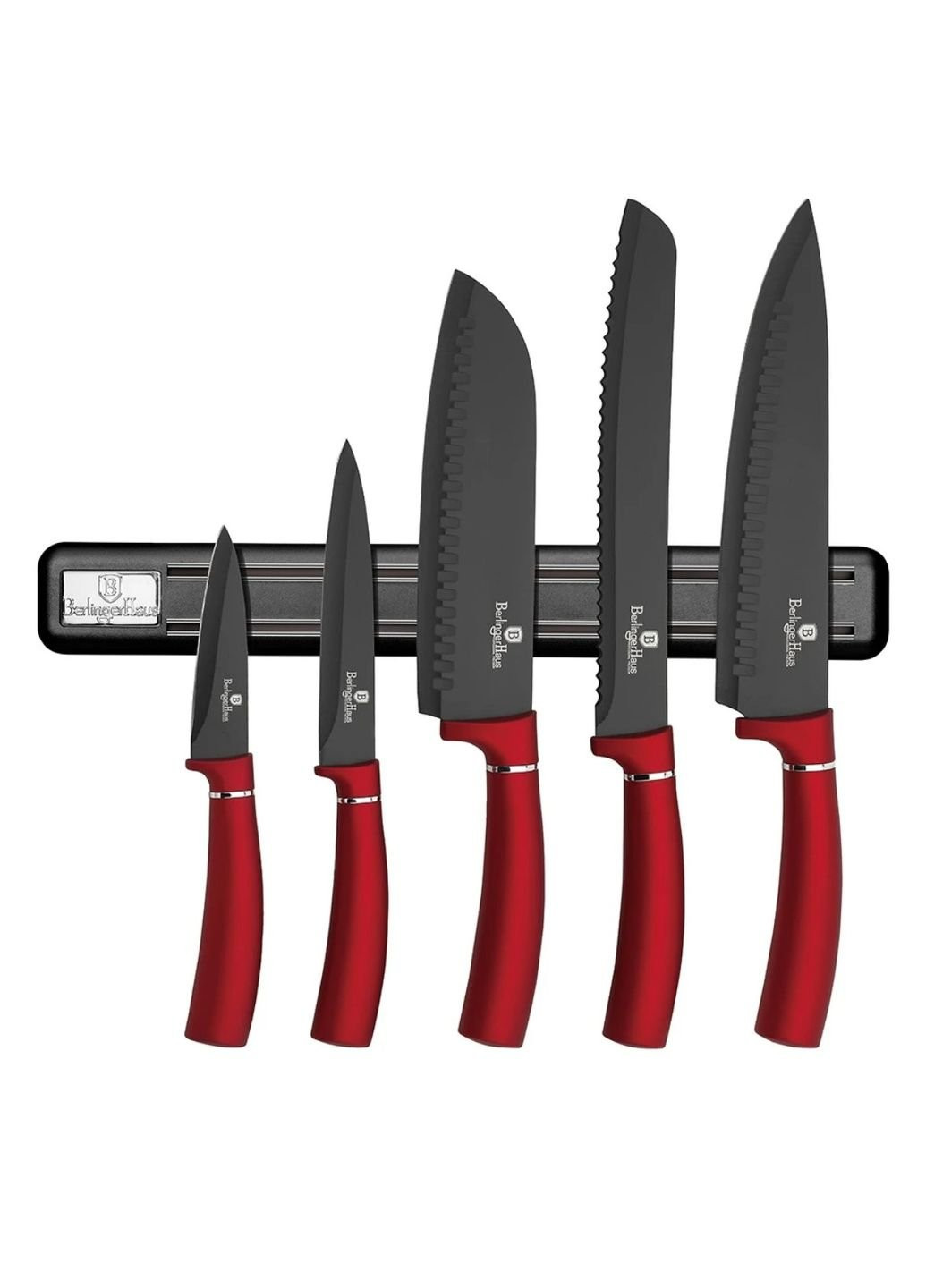 Набір кухонних ножів Metallic Line Burgundy Edition BH-2534-A 6 предметів Berlinger Haus комбінований,