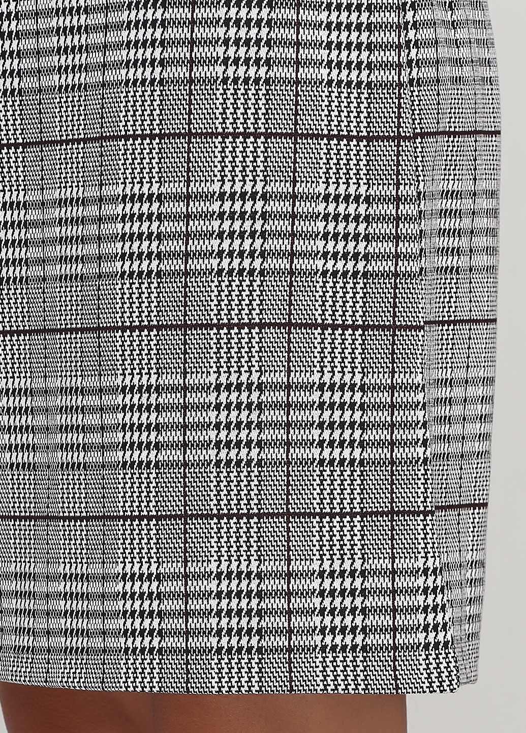 Черно-белая кэжуал с узором гусиная лапка юбка H&M а-силуэта (трапеция)